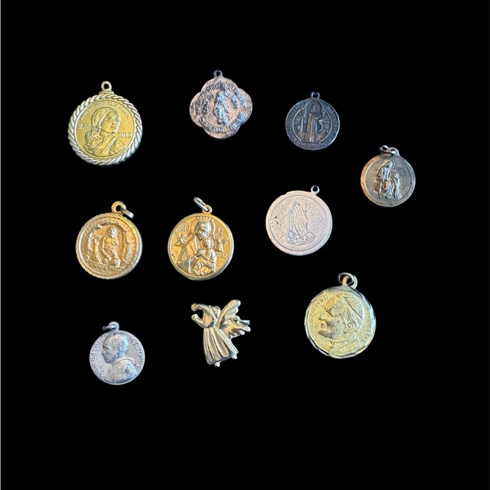 Lot of Assorted Religious Medals in Gold and Silver